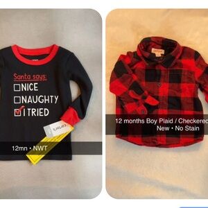 2 pieces, 12 months Boy Christmas Outfits